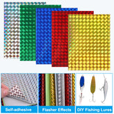 Close-up of holographic lure tape showing shine